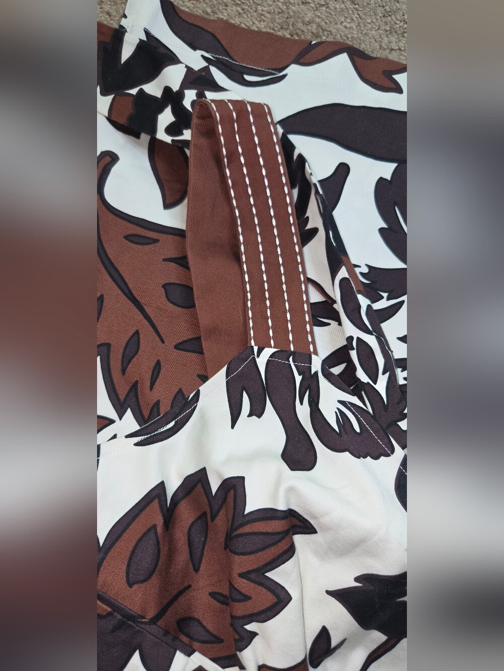 a.n.a Cream Midi Dress with Brown Floral Print - Picture 13 of 13